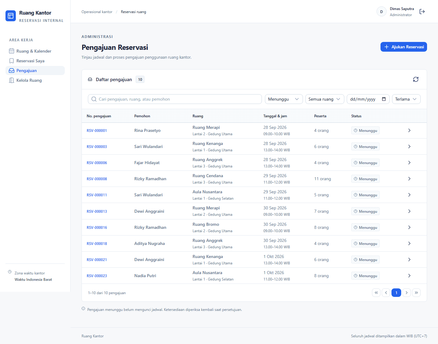 Ruang Kantor: Sistem Reservasi Ruang & Fasilitas screenshot 3